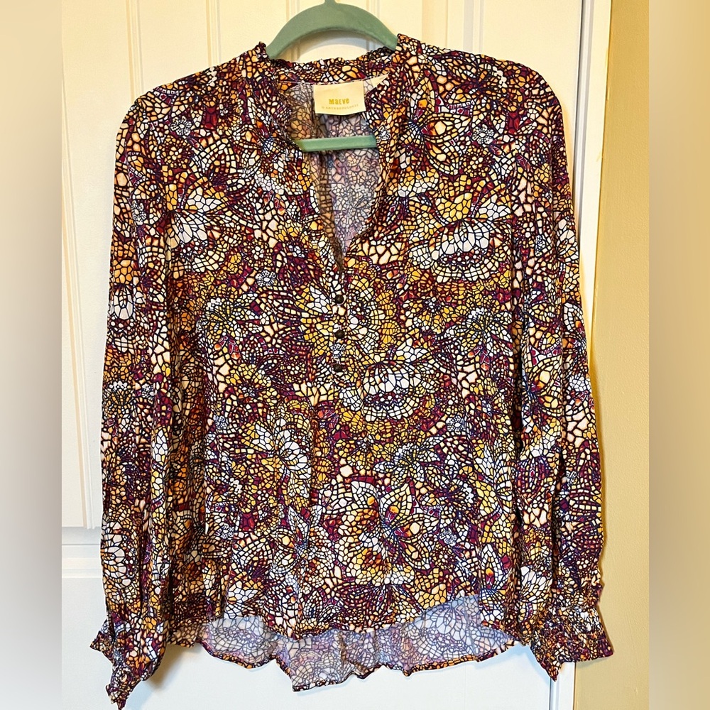 Anthropologie Maeve Collette Peasant Floral Blouse